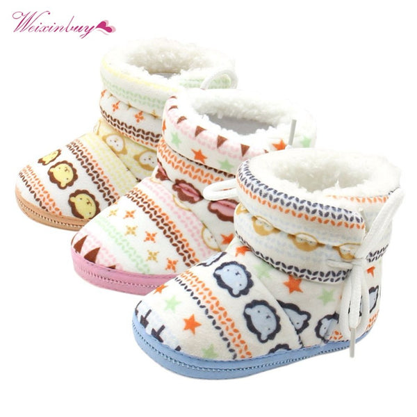 Baby Boy Girl Shoes Soft Sole First Walker Baby Booties Cotton Cartoon Anti-slip Snowshoes Toddler Newborn Shoes Boy