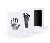 Baby's Mark Classic Imprint Frame Wooden Photo Frame with Hand Footprint Makers Imprint Kit Baby Ink Pad Newborn Baby Souvenir