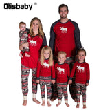 Boutique Father Mother Kids Baby Pajamas Christmas Long Sleeve Sleepwear Matching Family Outfits Cotton Red Pajama for Family