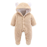 Baby Rompers Newborn Baby Girl Clothes Set Cute 3D Bear Ear Jumpsuit Baby Boy Clothes Set Rompers Warm Baby Clothing Set