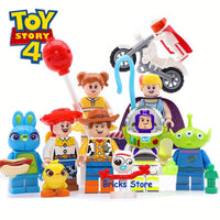 8Sets Toy Story 4 Buzz Lightyear Woody Jessie Alien Ducky Bo Peep Model Blocks Construction Building Bricks Toys For Children