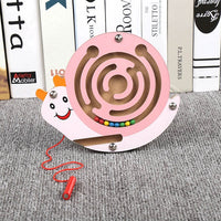 Wooden Magnetic Pen Maze Toys Cute Animal Cartoon Toy Brain Teaser Intellectual Jigsaw Board Kids Early Educational Puzzle Game