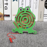 Wooden Magnetic Pen Maze Toys Cute Animal Cartoon Toy Brain Teaser Intellectual Jigsaw Board Kids Early Educational Puzzle Game