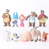 10 pieces/set Russia Masha Toy Figure Doll Home Decoration Masse Toys Bear Masshe Action Figure Creative Bear Doll Gift For Kid