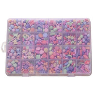 Bead Kit Plastic Acrylic Kids Jigsaw Puzzle Geometric Shape Beads Toys Girls DIY Jewelry Making Stringing Beads Bracelets Toys