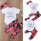 Newborn Baby Girls Top Romper Flower Pants Leggings Outfits Clothes