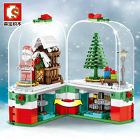 New SEMBO 601090 Merry Christmas Theme Gift Santa Claus Elk Educational Building Blocks Bricks Toys Compatible Legoinglys City