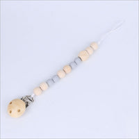 1pc Dummy Clip Pacifier Chain Baby Soother Wood Crochet Wooden Toy Non-toxic Baby Accessories