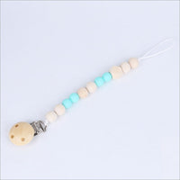 1pc Dummy Clip Pacifier Chain Baby Soother Wood Crochet Wooden Toy Non-toxic Baby Accessories