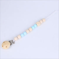 1pc Dummy Clip Pacifier Chain Baby Soother Wood Crochet Wooden Toy Non-toxic Baby Accessories