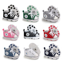 Newborn First Walkers Crib Shoe White Soft Anti-Slip Sole Unisex Toddler Casual Canvas Baby Infant Boy Girl Shoes