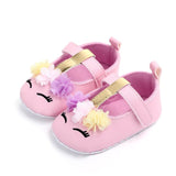 Spring Autumn New Toddler Baby Girl Flower Unicorn Shoes PU Leather Soft Sole Crib Shoes  First Walkers 0-18M