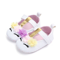 Spring Autumn New Toddler Baby Girl Flower Unicorn Shoes PU Leather Soft Sole Crib Shoes  First Walkers 0-18M