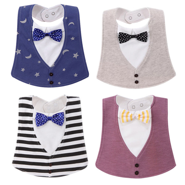 Fashion Baby Bibs Waterproof Baby Tuxedo Feeding Saliva Towel boy Eating Accessory Soft Baby Stuff 0-3 Years Baby Bibs