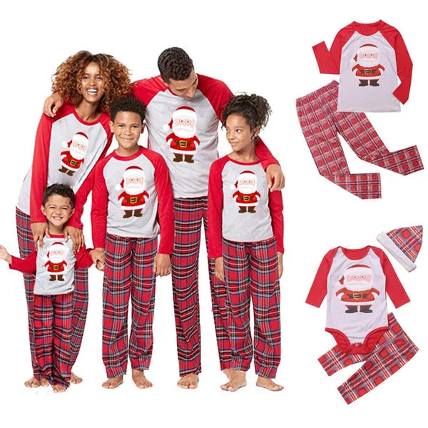 Family Christmas Pajamas Set Family Matching Clothes 2019 Xmas Party Clothes Adult Kids Pajamas set Cotton Baby Romper Sleepwear