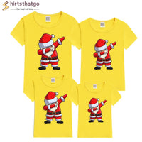 Dabbing Santa Christmas Family Cotton Tshirts Boys Girls and Father Mother Christmas Dabbing Clothes Fashion Party Wear Baby Tee