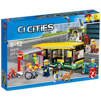 02078 60154 Compatible Legoinglys City Town Bus Station Classic Marvel Building Blocks 377pcs Newsstand Model Bricks Toys