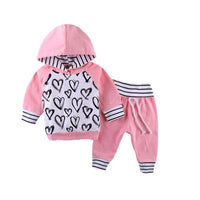 LILIGIRL Autumn Baby Girls Hooded T-shirt Tops Long Pants Clothing Cotton Outfits Set Newborn Infant Kids Clothes Suit