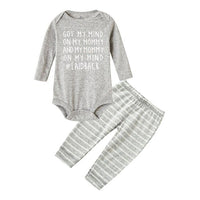 Got My Mind on My Mommy New Newborn Baby Boys Clothes Playsuit Romper Pants Outfit Set Fashion Casual Autumn Set Wear