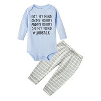 Got My Mind on My Mommy New Newborn Baby Boys Clothes Playsuit Romper Pants Outfit Set Fashion Casual Autumn Set Wear