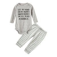 Got My Mind on My Mommy New Newborn Baby Boys Clothes Playsuit Romper Pants Outfit Set Fashion Casual Autumn Set Wear