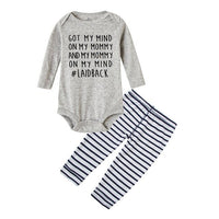 Got My Mind on My Mommy New Newborn Baby Boys Clothes Playsuit Romper Pants Outfit Set Fashion Casual Autumn Set Wear