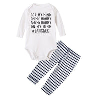 Got My Mind on My Mommy New Newborn Baby Boys Clothes Playsuit Romper Pants Outfit Set Fashion Casual Autumn Set Wear