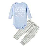 Got My Mind on My Mommy New Newborn Baby Boys Clothes Playsuit Romper Pants Outfit Set Fashion Casual Autumn Set Wear