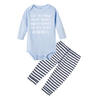 Got My Mind on My Mommy New Newborn Baby Boys Clothes Playsuit Romper Pants Outfit Set Fashion Casual Autumn Set Wear