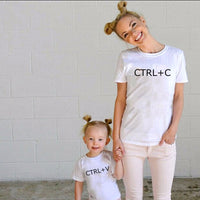 Ctrl+C and Ctrl+V Printed Family Matching T-shirt Mom Baby Bodysuit Gift for Mother's Day Separate Purchase Family Clothing