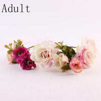 Mom and Me Flower Headband 2017 Summer Style Newborn Headband Flower Crown Mother Kids Matching Garland Hair Band Accessories