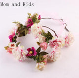 Mom and Me Flower Headband 2017 Summer Style Newborn Headband Flower Crown Mother Kids Matching Garland Hair Band Accessories