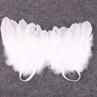 Kids Cute Angel Wing Newborn Photography Props Soft Baby Girls Boys Feather Clothes Skirt Set Baby Hat Infant Outfit Fotografia