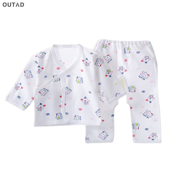 OUTAD Infant Suit Comfortable Newborn Clothing Soft Pure Cotton Underwear Baby Clothing Set Suitable For 0-3 Months All Seasons