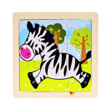 Mini Size 11*11CM Kids Toy Wood Puzzle  Wooden 3D Puzzle Jigsaw for Children Baby Cartoon Animal/Traffic Puzzles Educational Toy