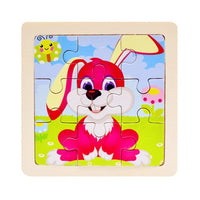 Mini Size 11*11CM Kids Toy Wood Puzzle  Wooden 3D Puzzle Jigsaw for Children Baby Cartoon Animal/Traffic Puzzles Educational Toy