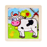 Mini Size 11*11CM Kids Toy Wood Puzzle  Wooden 3D Puzzle Jigsaw for Children Baby Cartoon Animal/Traffic Puzzles Educational Toy