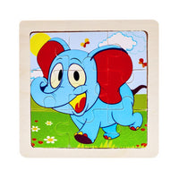 Mini Size 11*11CM Kids Toy Wood Puzzle  Wooden 3D Puzzle Jigsaw for Children Baby Cartoon Animal/Traffic Puzzles Educational Toy