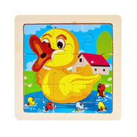 Mini Size 11*11CM Kids Toy Wood Puzzle  Wooden 3D Puzzle Jigsaw for Children Baby Cartoon Animal/Traffic Puzzles Educational Toy