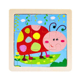 Mini Size 11*11CM Kids Toy Wood Puzzle  Wooden 3D Puzzle Jigsaw for Children Baby Cartoon Animal/Traffic Puzzles Educational Toy