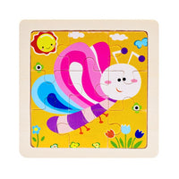 Mini Size 11*11CM Kids Toy Wood Puzzle  Wooden 3D Puzzle Jigsaw for Children Baby Cartoon Animal/Traffic Puzzles Educational Toy