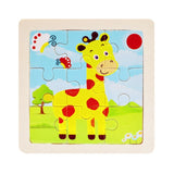 Mini Size 11*11CM Kids Toy Wood Puzzle  Wooden 3D Puzzle Jigsaw for Children Baby Cartoon Animal/Traffic Puzzles Educational Toy