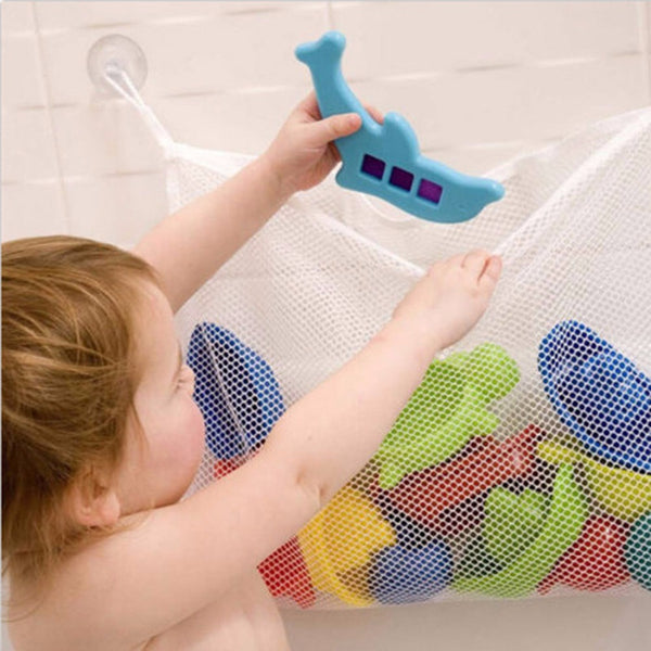 Baby Bath Net Suction Storage Folding Hanging Mesh Net Bag Eco-Friendly Bathroom Shower Toy Fun Time Bath Tub Toys