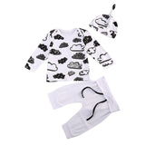 Baby Boy Clothes 2019 Autumn Baby Girl Clothing Sets Newborn Cotton Printed Long Sleeved T-shirt+pants+cap Kids 3pcs Suit