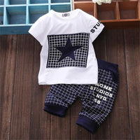 2pcs Baby boy clothing set Brand summer kids clothes sets t-shirt+pants suit Star Printed Clothes newborn sport suits 2019 new