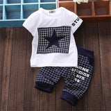 2pcs Baby boy clothing set Brand summer kids clothes sets t-shirt+pants suit Star Printed Clothes newborn sport suits 2019 new