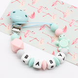 Mini turtle Personalized Silicone Pacifier clip Silicon Chew Beads Baby teething jewelry