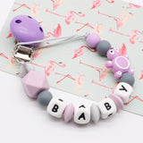 Mini turtle Personalized Silicone Pacifier clip Silicon Chew Beads Baby teething jewelry