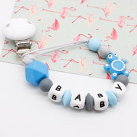 Mini turtle Personalized Silicone Pacifier clip Silicon Chew Beads Baby teething jewelry