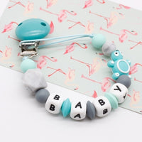 Mini turtle Personalized Silicone Pacifier clip Silicon Chew Beads Baby teething jewelry